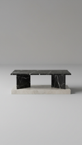 Nero Marquina Black Marble Coffee Table – White Veined Polished Stone | Marble Studio UAE
