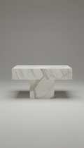 Porcelain Coffee Table – Gold & Grey Veined Luxury Stone | Marble Studio UAE
